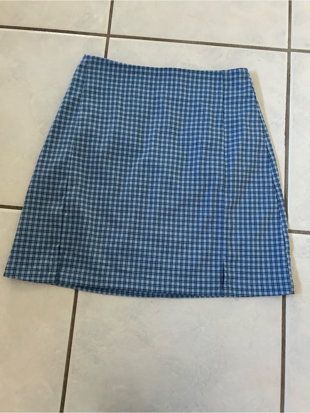 Brandy Melville Blue Plaid Mini Skirt